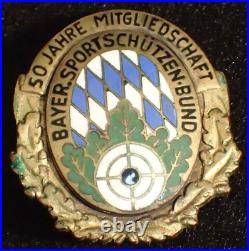 Interwar'50 Jahre Mitgliedschaft' Bavarian Sports Shooting Club Enamel Badge PB