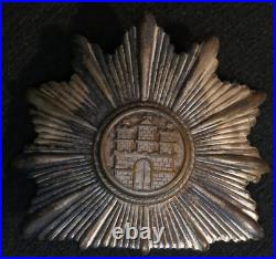 Interwar German Weimar Republic City of Hamburg Police Shako Front Plate Emblem