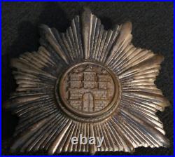 Interwar German Weimar Republic City of Hamburg Police Shako Front Plate Emblem