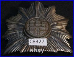 Interwar German Weimar Republic City of Hamburg Police Shako Front Plate Emblem