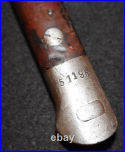 Interwar Turkish Model 1935 Mauser Bayonet'AS. FA Askeri Fabrika' M1935 Surplus