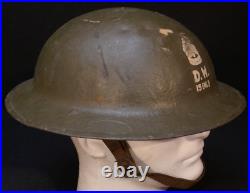 Interwar WWII Refurbished M1917 Helmet First Sergeant 15th Engineer Battalion