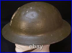 Interwar WWII Refurbished M1917 Helmet First Sergeant 15th Engineer Battalion