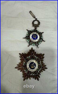 Iraq /Irak Kingdom Al-Rafidain Medal Silver And Sash Civil Division First Class