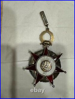 Iraq /Irak Kingdom Al-Rafidain Medal Silver And Sash Civil Division First Class