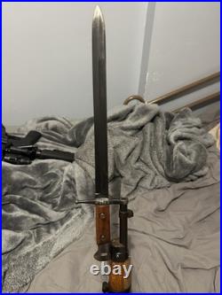 Italian 1891-1938 Carcano Carbine Bayonet TORINO Excellent with Scabbard + Frog