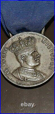 Italian Medal Al Valore Militare For Native Soldiers Silver 800 Italy Order Rare