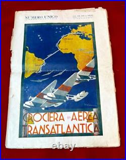 Italo Balbo Transatlantic Italy Afr1ca Brazil 1931 Le Vie Dell'Aria Orig REDUCED