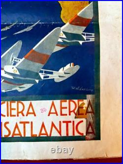 Italo Balbo Transatlantic Italy Afr1ca Brazil 1931 Le Vie Dell'Aria Orig REDUCED