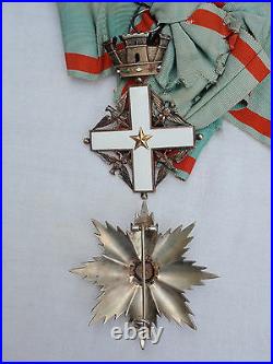 Italy Republic Order Of Merit Grand Cross Badge Sash & Breast Star. Silver. Vf+
