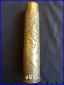 JAZZ AGE HIGH LIFE 1929 CANNABIS Trench Art Shell Casing Nude Female Smoker