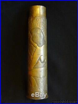 JAZZ AGE HIGH LIFE 1929 CANNABIS Trench Art Shell Casing Nude Female Smoker