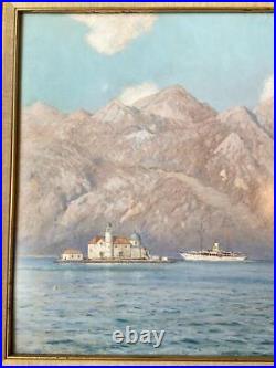 JOHANN SEITS LOT of 7 WATERCOLOR GOUACHES of ASTOR YACHT & USS McFARLAND NAVY