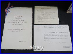 July 3-4 1919 WWI General Pershing Honor Dinner Menu Republique Francaise Paris