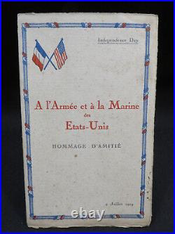 July 3-4 1919 WWI General Pershing Honor Dinner Menu Republique Francaise Paris