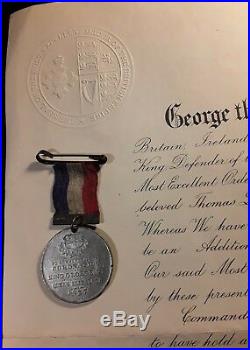 KING GEORGE VI ROYAL CERTIFICATE SIGNED on May 11, 1937 & CORONATION MEDAL LOT