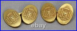 KREMENTZ US Naval Academy USNA Trident Cuff Links U. S. Navy Cufflinks Gold-Tone