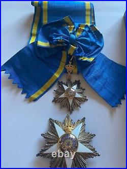 Kingdom Egypt Golden Order of Nile Grand Cross Sash Badge Breast Star King Fuad