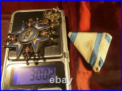 Kingdom YUGOSLAVIA Order Saint Sava Officer Cross Green Robe Serbian Medal 1921