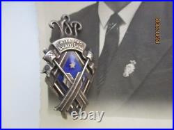 LATVIA VINTAGE III CLASS SILVER BADGE ORDER OF CENSUS w. PHOTO OF RECIPIENT, M