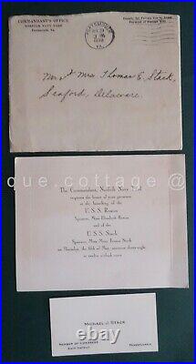 LOT 1938 U. S. S. STACK rowan CHRISTENING EPHEMERA michael stack congress SEAFORD