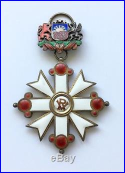 Latvian SILVER LATVIAN ORDER OF VESTHARDUS 4,5 cl. Medal Cross Latvia Decoration