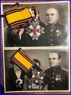 Lithuania 1918-38 GEDIMINAS 2 pcs orders + 2 officers photo's SUPER RARE Litauen