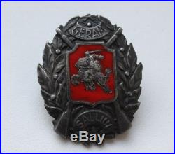 Lithuanian armed forces shooting badge in silver GERAM AULIUI EXTREMELY RARE