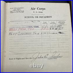 Lot of 2 NAMED Pilot's Book Log Air Service U. S. Army USAAS INTERWAR 1930s