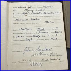Lot of 2 NAMED Pilot's Book Log Air Service U. S. Army USAAS INTERWAR 1930s