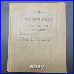 Lot of 2 NAMED Pilot's Book Log Air Service U. S. Army USAAS INTERWAR 1930s