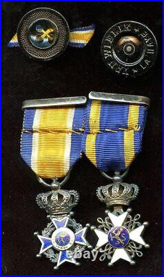 Lot of 2 Netherlands CIVILIAN ORDERS OF CHIVALRY Order of Lion & Orange