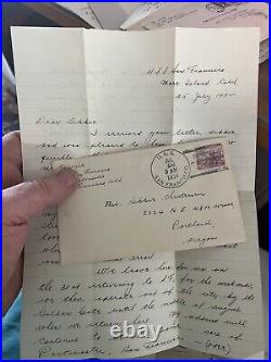 Lot of USN Personal Sailor Letters & Postmarks USS San Francisco Memphis Langley