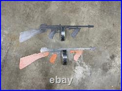 M1928 Thompson Submachine Gun Gangster Tommy Gun Wall Art WITH WOOD