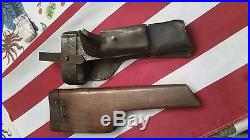 MAUSER MODEL M30 OR M712 SCHNELLFEUR ORIGINAL WOOD STOCK WithLEATHER HOLSTER