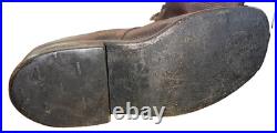 MS012 Genuine WW2 Swiss Military Combat Field Boots brown leather US 11 Rare