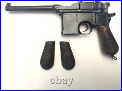 Mauser Broomhandle C96 / 1896 Walnut Grips Original With Escutcheons & Screw