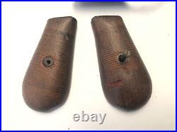 Mauser Broomhandle C96 / 1896 Walnut Grips Original With Escutcheons & Screw