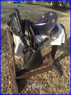 Mcclellan saddle 12 inches seat probably 1904 original, stamped US stirrups