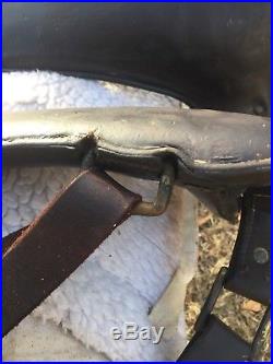 Mcclellan saddle 12 inches seat probably 1904 original, stamped US stirrups