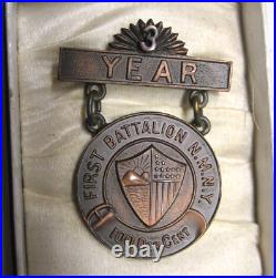 Medal For 3 years Service in Naval Militia NY, in box, 1920s