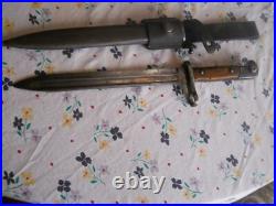 Mexican model 1910 mauser rifle bayonet w scabbard & leather frog SIMSON & Co