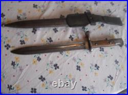 Mexican model 1910 mauser rifle bayonet w scabbard & leather frog SIMSON & Co