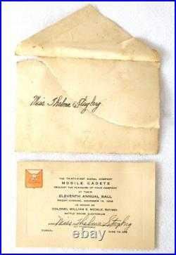 Mobile Cadets 31st Signal Co. Vintage Formal Military Ball Invitation 1936