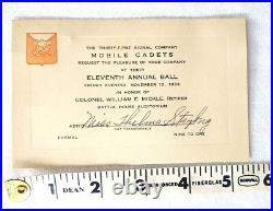 Mobile Cadets 31st Signal Co. Vintage Formal Military Ball Invitation 1936