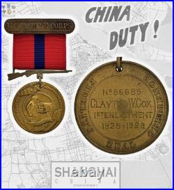 N? 86685 China Marine Corps Good Conduct Medal Numbered Named Clayton Cox 1929