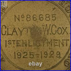 N? 86685 China Marine Corps Good Conduct Medal Numbered Named Clayton Cox 1929