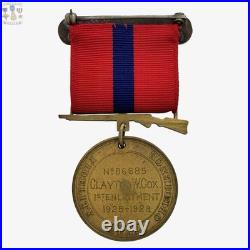 N? 86685 China Marine Corps Good Conduct Medal Numbered Named Clayton Cox 1929