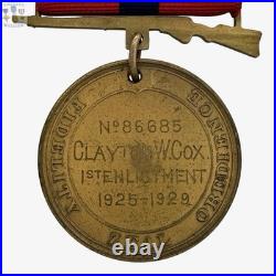 N? 86685 China Marine Corps Good Conduct Medal Numbered Named Clayton Cox 1929