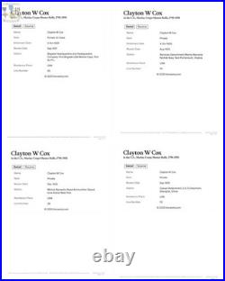 N? 86685 China Marine Corps Good Conduct Medal Numbered Named Clayton Cox 1929